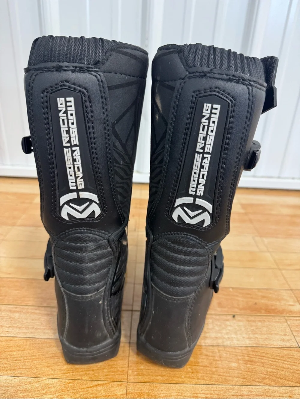 Kids Black Motocross Boots - Durable Youth Riding Boots